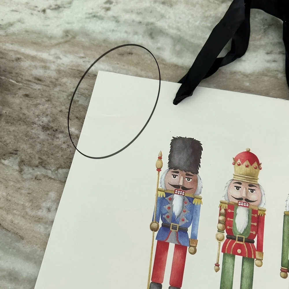 Rae Dunn Nutcracker Merry Christmas Gift Bags Set of 3 - Holiday Gift Wrapping